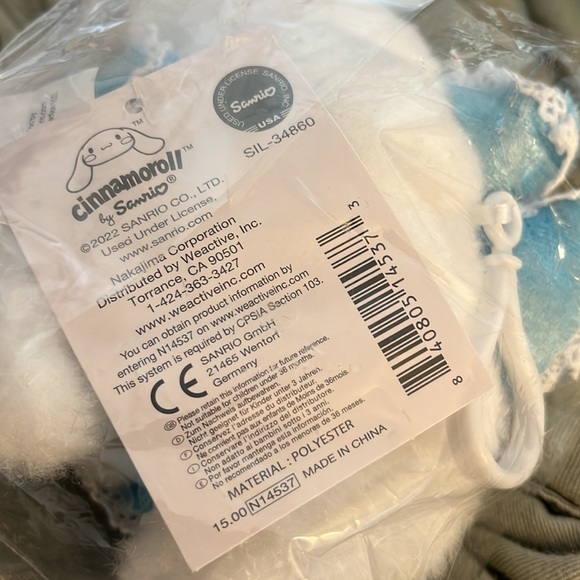 Cinnamoroll by Sanrio blue white plush key or backpack clip on - Picture 2 of 5